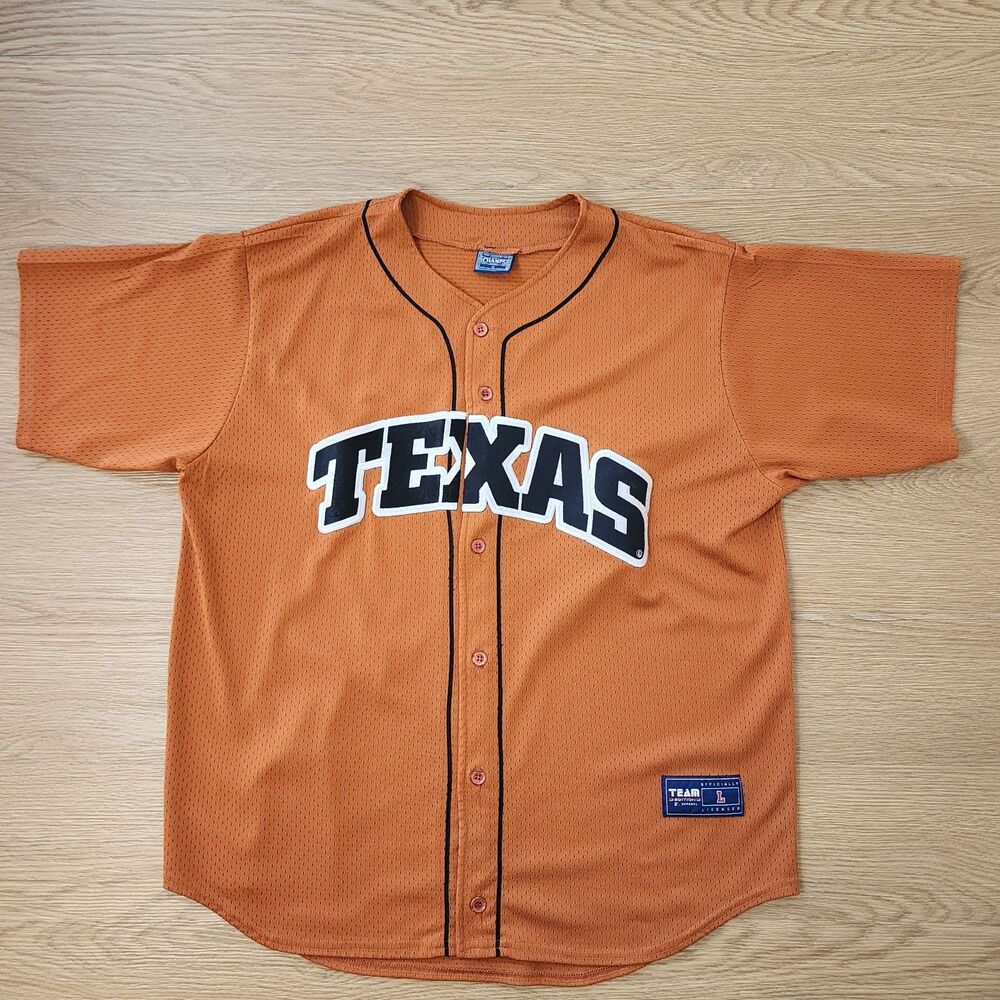 Vintage Champs Sports Team Edition Apparel TEXAS Mesh Baseball Jersey Large - Picture 12 of 13